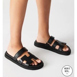 Steve Madden Mayven Black Leather Sandal